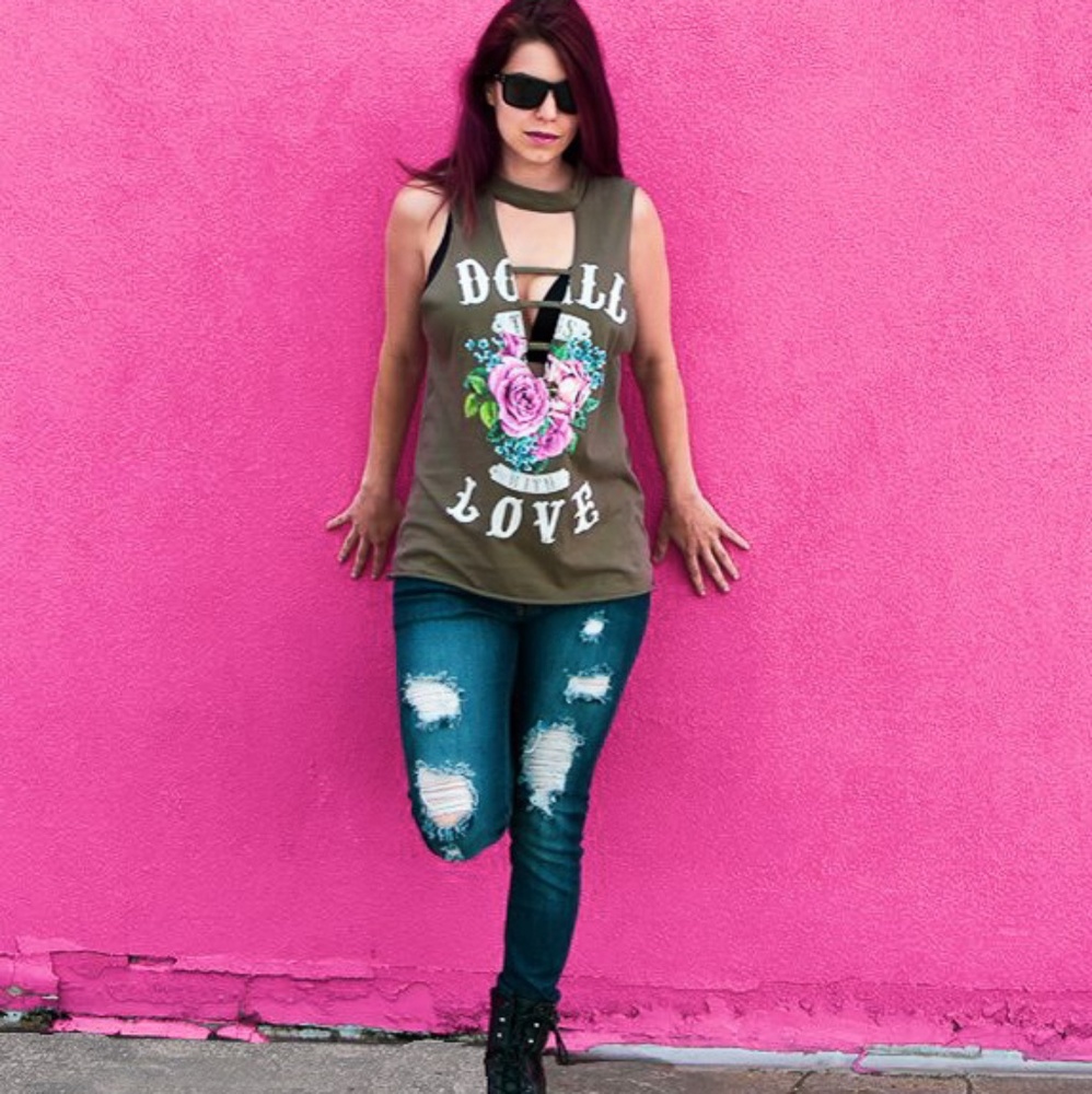 DOLL LOVE ROSE LADDER MUSCLE TANK